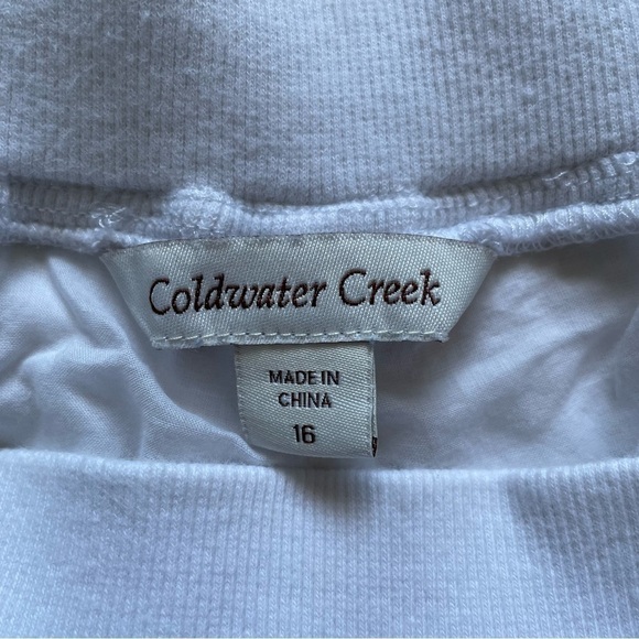 Coldwater Creek Pants Pull On Elastic Waist 100% Linen White 16 - Picture 7 of 12